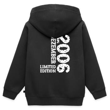 2006 Dezember Limited Edition 17. Geburtstag Deko - Kinder Premium Organic Zip Hoodie - Schwarz - Hinten - AI Model Kid Male (0cm)