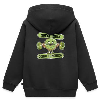 Donut Fitness Donut Gym - Sweat Premium à capuche zippé enfant bio - noir - Dos - AI Model Kid Male (0cm)