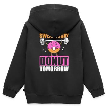 Donut Fitness Donut Gym - Sweat Premium à capuche zippé enfant bio - noir - Dos - AI Model Kid Male (0cm)
