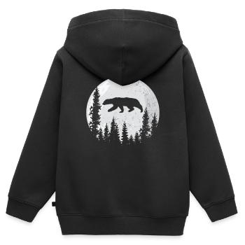 Lune de Ratel de blaireau de miel - Sweat Premium à capuche zippé enfant bio - noir - Dos - AI Model Kid Male (0cm)