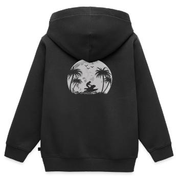 Jet Ski Mond - Kinder Premium Organic Zip Hoodie - Schwarz - Hinten - AI Model Kid Male (0cm)