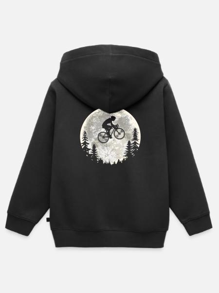 Mountainbike Mountainbike Mtb Maan - Kinder Premium zip hoodie biologisch - zwart