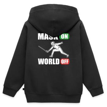 Fechten Kampfsport Schwertkämpfer - Kinder Premium Organic Zip Hoodie - Schwarz - Hinten - AI Model Kid Male (0cm)
