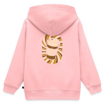 Coffee Cafe - Kids Premium Organic Zip-up Hoodie - rose - Back - AI Model Kid Female (0cm)