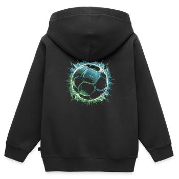 Fußball Fußballer - Kinder Premium Organic Zip Hoodie - Schwarz - Hinten - AI Model Kid Male (0cm)