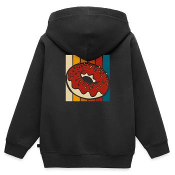 Donut - Kinder Premium Organic Zip Hoodie - Schwarz - Hinten - AI Model Kid Male (0cm)