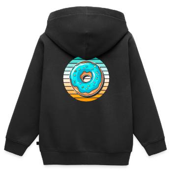 Donut - Kinder Premium Organic Zip Hoodie - Schwarz - Hinten - AI Model Kid Male (0cm)