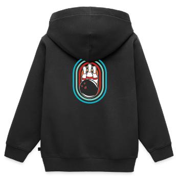 Bowling Bowlen Bowler - Kinder Premium Organic Zip Hoodie - Schwarz - Hinten - AI Model Kid Male (0cm)