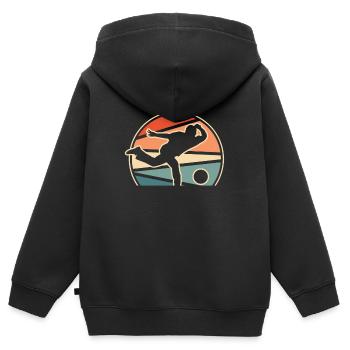 Bowling Bowlen Bowler - Kinder Premium Organic Zip Hoodie - Schwarz - Hinten - AI Model Kid Male (0cm)
