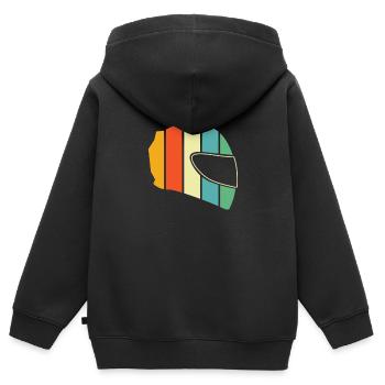 Moto Motard Motard - Sweat Premium à capuche zippé enfant bio - noir - Dos - AI Model Kid Male (0cm)