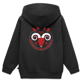 Aries Zodiac Signs Features - Kids Premium Organic Zip-up Hoodie - black - Back - AI Model Kid Male (0cm)