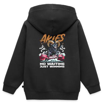Widder Lustig Astrologie - Kinder Premium Organic Zip Hoodie - Schwarz - Hinten - AI Model Kid Male (0cm)