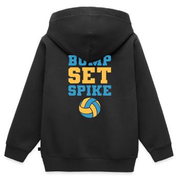 Bump Set Spike Volleyballspieler - Kinder Premium Organic Zip Hoodie - Schwarz - Hinten - AI Model Kid Male (0cm)
