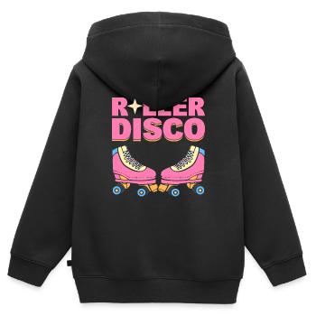 Roller Disco Inlineskater - Kinder Premium Organic Zip Hoodie - Schwarz - Hinten - AI Model Kid Male (0cm)