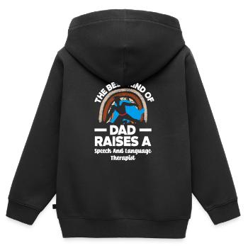 Speech therapist, speech therapist, speech therapist - Kids Premium Organic Zip-up Hoodie - black - Back - AI Model Kid Male (0cm)