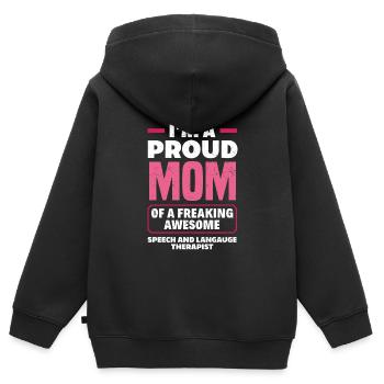 Speech therapist, speech therapist, speech therapist - Kids Premium Organic Zip-up Hoodie - black - Back - AI Model Kid Male (0cm)