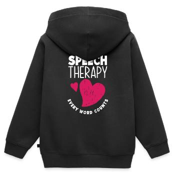 Speech therapist, speech therapist, speech therapist - Kids Premium Organic Zip-up Hoodie - black - Back - AI Model Kid Male (0cm)