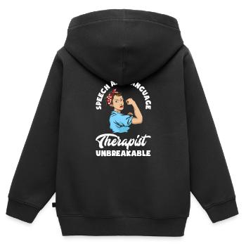 Speech therapist, speech therapist, speech therapist - Kids Premium Organic Zip-up Hoodie - black - Back - AI Model Kid Male (0cm)