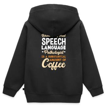 Speech therapist, speech therapist, speech therapist - Kids Premium Organic Zip-up Hoodie - black - Back - AI Model Kid Male (0cm)