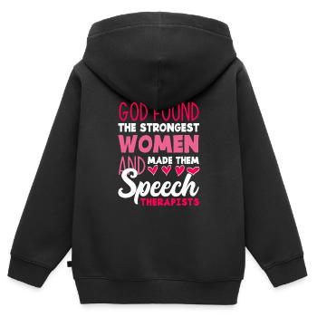 Speech therapist, speech therapist, speech therapist - Kids Premium Organic Zip-up Hoodie - black - Back - AI Model Kid Male (0cm)