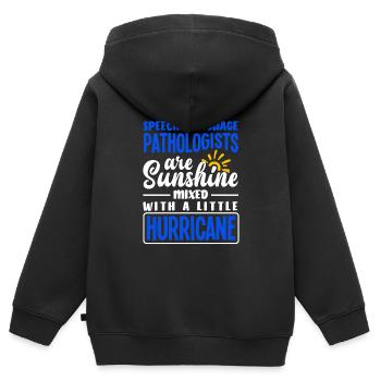 Speech therapist, speech therapist, speech therapist - Kids Premium Organic Zip-up Hoodie - black - Back - AI Model Kid Male (0cm)