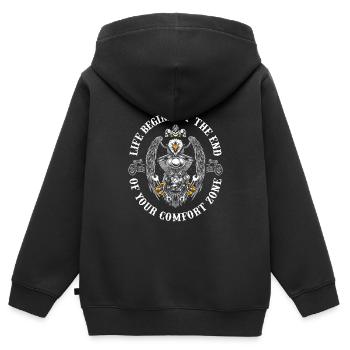 Moto Motard Motard - Sweat Premium à capuche zippé enfant bio - noir - Dos - AI Model Kid Male (0cm)