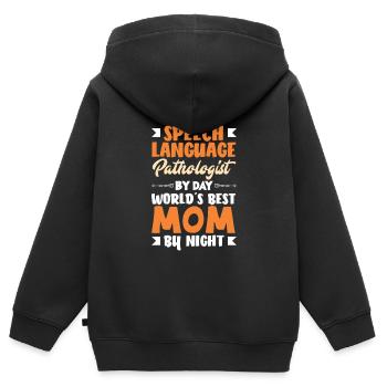 Speech therapist, speech therapist, speech therapist - Kids Premium Organic Zip-up Hoodie - black - Back - AI Model Kid Male (0cm)