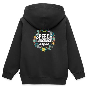 Speech therapist, speech therapist, speech therapist - Kids Premium Organic Zip-up Hoodie - black - Back - AI Model Kid Male (0cm)