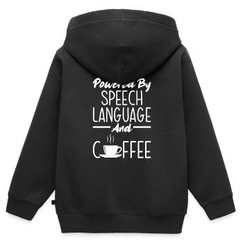 Speech therapist, speech therapist, speech therapist - Kids Premium Organic Zip-up Hoodie - black - Back - AI Model Kid Male (0cm)
