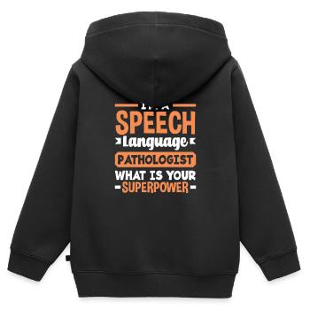 Speech therapist, speech therapist, speech therapist - Kids Premium Organic Zip-up Hoodie - black - Back - AI Model Kid Male (0cm)