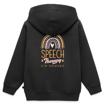 Speech therapist, speech therapist, speech therapist - Kids Premium Organic Zip-up Hoodie - black - Back - AI Model Kid Male (0cm)