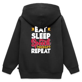 Speech therapist, speech therapist, speech therapist - Kids Premium Organic Zip-up Hoodie - black - Back - AI Model Kid Male (0cm)