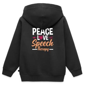 Speech therapist, speech therapist, speech therapist - Kids Premium Organic Zip-up Hoodie - black - Back - AI Model Kid Male (0cm)