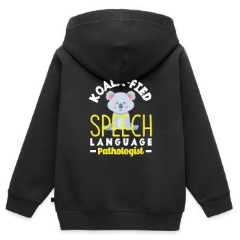 Speech therapist, speech therapist, speech therapist - Kids Premium Organic Zip-up Hoodie - black - Back - AI Model Kid Male (0cm)