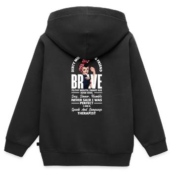 Speech therapist, speech therapist, speech therapist - Kids Premium Organic Zip-up Hoodie - black - Back - AI Model Kid Male (0cm)