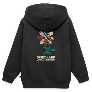 Speech therapist, speech therapist, speech therapist - Kids Premium Organic Zip-up Hoodie - black - Back - AI Model Kid Male (0cm)