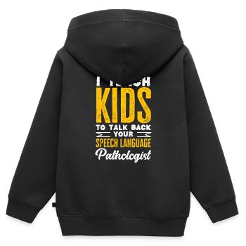 Speech therapist, speech therapist, speech therapist - Kids Premium Organic Zip-up Hoodie - black - Back - AI Model Kid Male (0cm)
