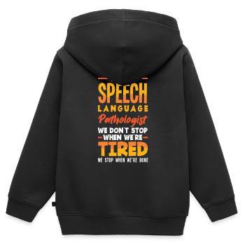 Speech therapist, speech therapist, speech therapist - Kids Premium Organic Zip-up Hoodie - black - Back - AI Model Kid Male (0cm)