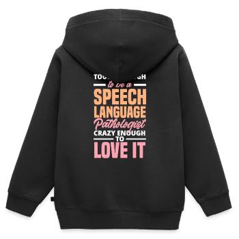 Speech therapist, speech therapist, speech therapist - Kids Premium Organic Zip-up Hoodie - black - Back - AI Model Kid Male (0cm)