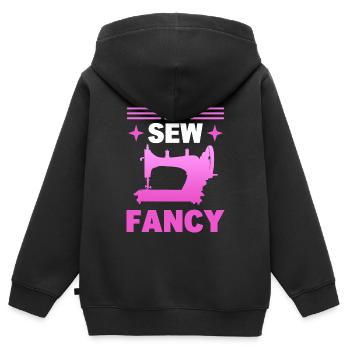 Nähmaschinenliebhaber Schneider - Kinder Premium Organic Zip Hoodie - Schwarz - Hinten - AI Model Kid Male (0cm)