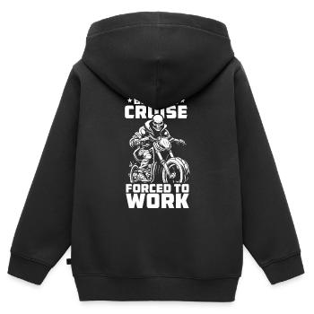 Moto Motard Motard - Sweat Premium à capuche zippé enfant bio - noir - Dos - AI Model Kid Male (0cm)