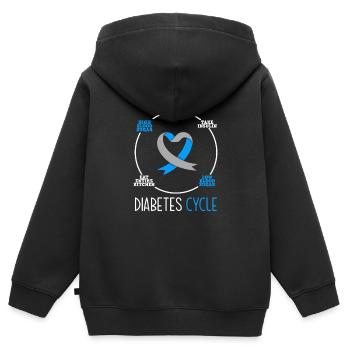T1D Diabetes Typ 1 Diabetiker Geschenk - Kinder Premium Organic Zip Hoodie - Schwarz - Hinten - AI Model Kid Male (0cm)