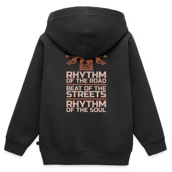 Moto Motard Motard - Sweat Premium à capuche zippé enfant bio - noir - Dos - AI Model Kid Male (0cm)