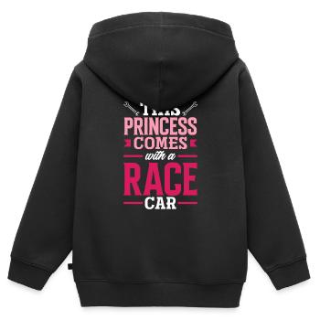 Lustiges Autorennen Auto Rennen Geschenk - Kinder Premium Organic Zip Hoodie - Schwarz - Hinten - AI Model Kid Male (0cm)