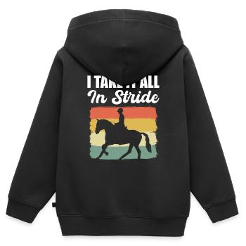 Pferderennen Reiter - Kinder Premium Organic Zip Hoodie - Schwarz - Hinten - AI Model Kid Male (0cm)