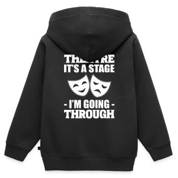 Lustiges Theater Casting Director - Kinder Premium Organic Zip Hoodie - Schwarz - Hinten - AI Model Kid Male (0cm)