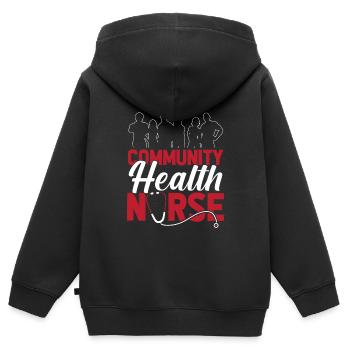 Krankenschwester Menschen Community Health Nurse - Kinder Premium Organic Zip Hoodie - Schwarz - Hinten - AI Model Kid Male (0cm)