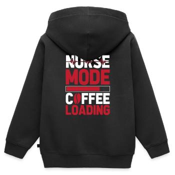 Krankenschwester Kaffee Koffein - Kinder Premium Organic Zip Hoodie - Schwarz - Hinten - AI Model Kid Male (0cm)