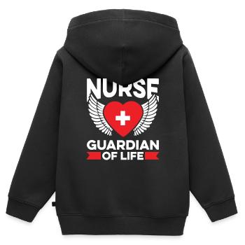 Krankenschwester Engel Spirituell - Kinder Premium Organic Zip Hoodie - Schwarz - Hinten - AI Model Kid Male (0cm)