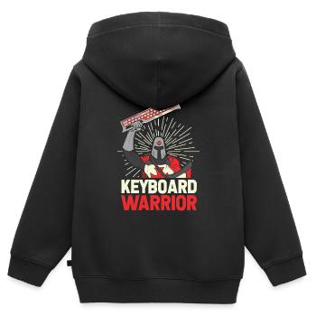 Gamer Gaming Knight Clavier Épée - Sweat Premium à capuche zippé enfant bio - noir - Dos - AI Model Kid Male (0cm)